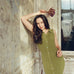 hello ronron | Joan Dress Olive | Button down collar pointelle knit maxi dress | DR027-OLV