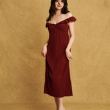 Selma Dress Burgundy