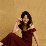 Selma Dress Burgundy